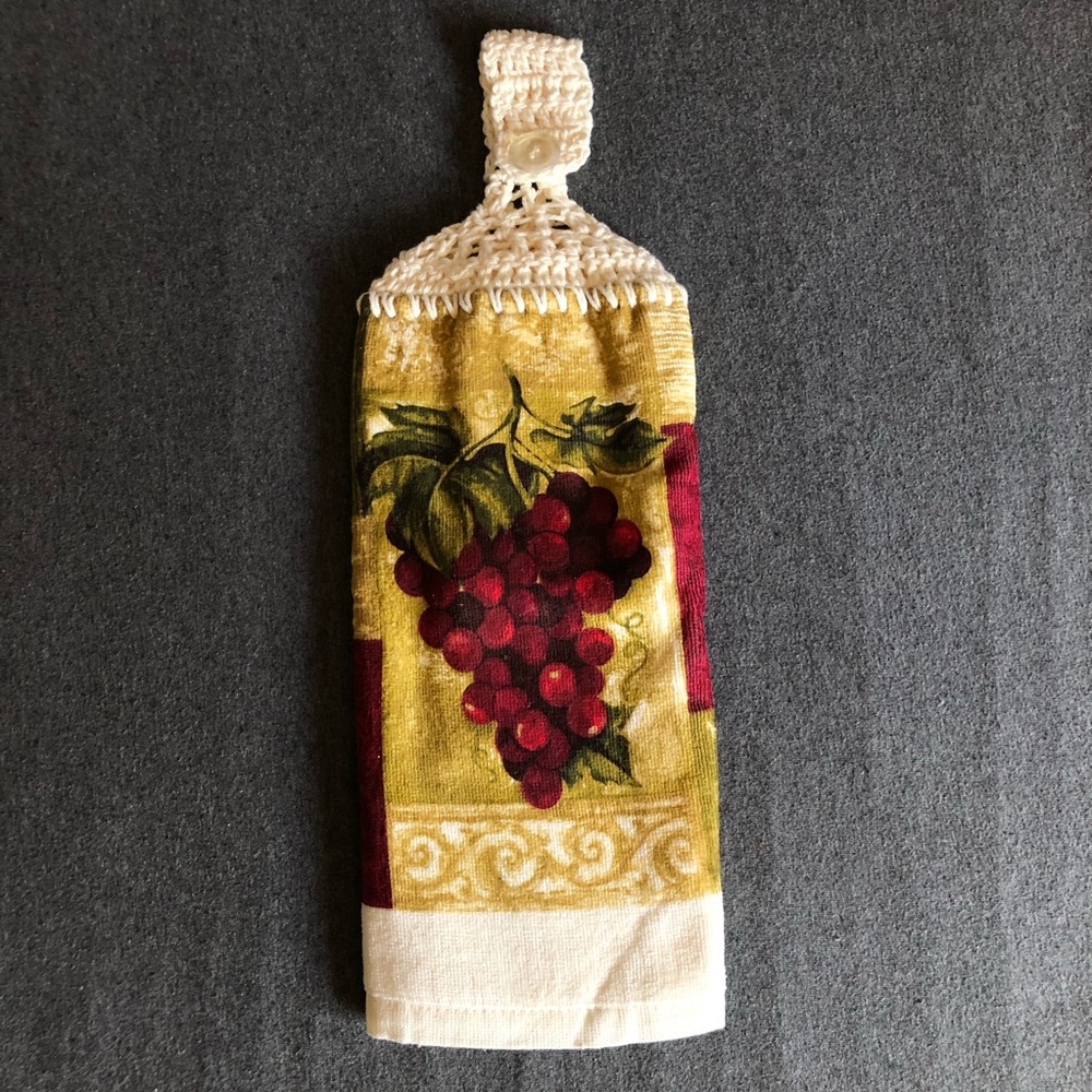 Franco Mfg. Crocheted Kitchen Towel with Grape Design